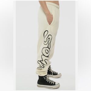 SOUR by Olivia Rodrigo Cream Joggers with Black Print Never Worn
